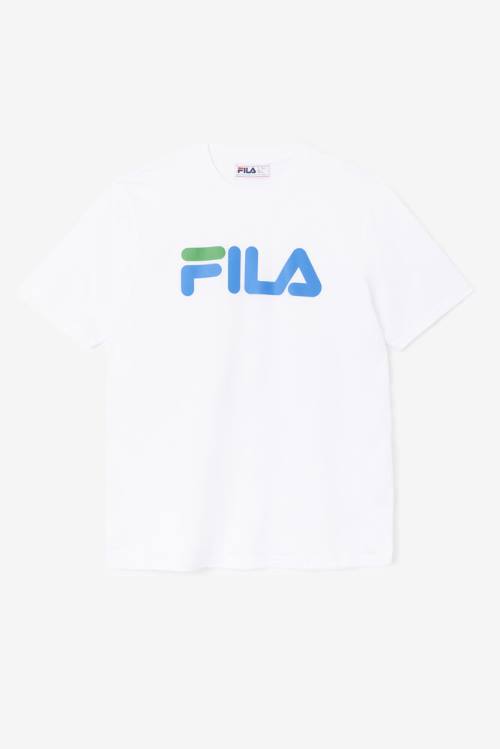 White / Blue Men\'s Fila Eagle Tee T Shirts | Fila082BP