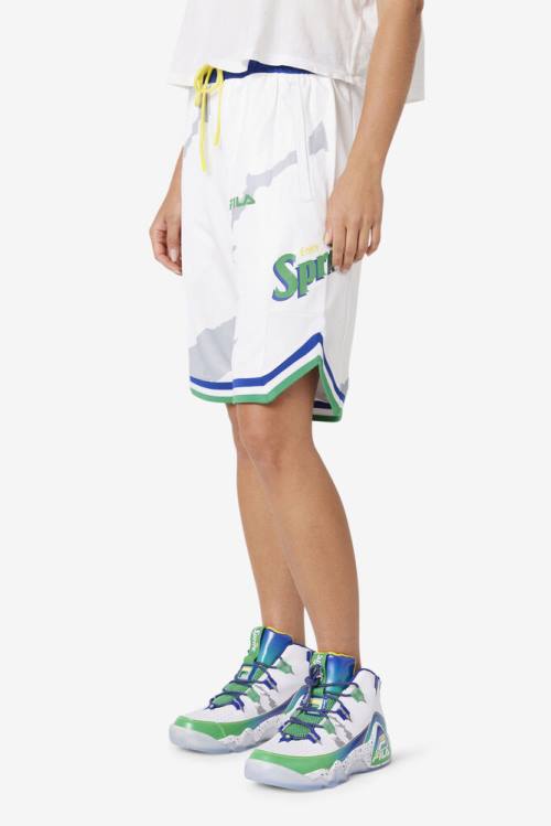 White / Blue Men's Fila Grant Hill X Sprite Shorts | Fila207CM