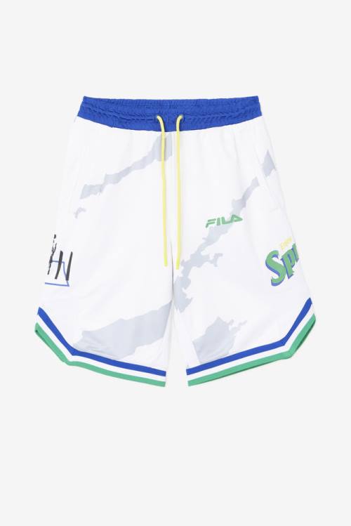 White / Blue Men\'s Fila Grant Hill X Sprite Shorts | Fila207CM