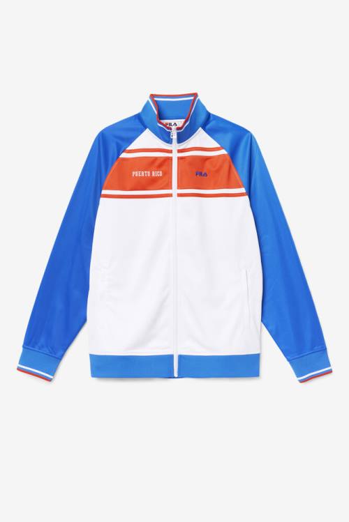 White / Blue / Red Men\'s Fila Puerto Rico Track Jackets | Fila083AE