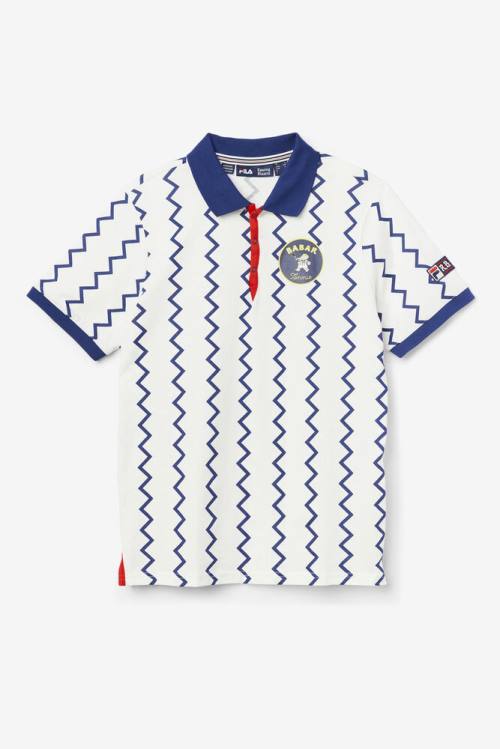 White / Blue / Red Men\'s Fila X Rb Babar Guye Polo | Fila105IY