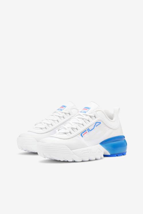 White / Blue Women's Fila Disruptor 2 a Sneakers | Fila431LN