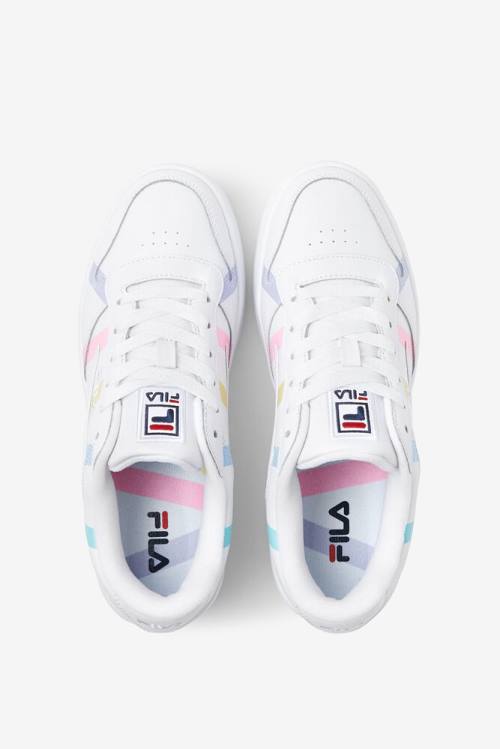 White / Blue Women's Fila Wx-100 Stripe Sneakers | Fila938KE