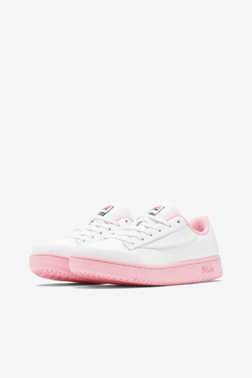 White / Coral Pink / Black Women's Fila Original Tennis Lux X Barneys Sneakers | Fila271LQ