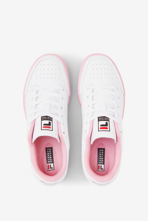 White / Coral Pink / Black Women's Fila Original Tennis Lux X Barneys Sneakers | Fila271LQ