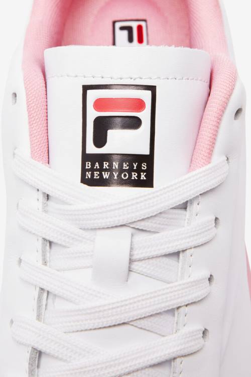 White / Coral Pink / Black Women's Fila Original Tennis Lux X Barneys Sneakers | Fila271LQ