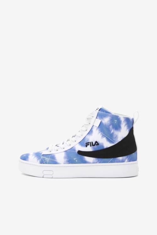 White / Deep Blue Women's Fila Gennaio Tie Dye Sneakers | Fila157UJ