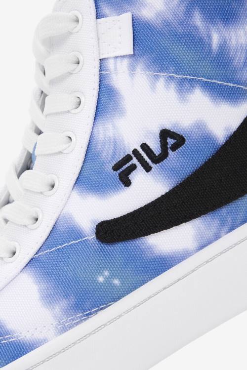 White / Deep Blue Women's Fila Gennaio Tie Dye Sneakers | Fila157UJ