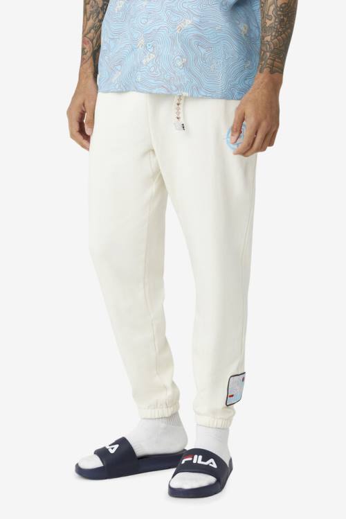 White Men's Fila Basecamp Pants | Fila491DW