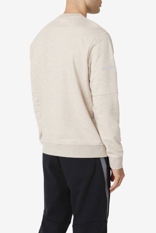 White Men's Fila Commuter Crew Sweatshirts | Fila783QR