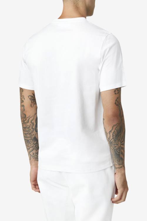 White Men's Fila Derion Tee T Shirts | Fila297OV