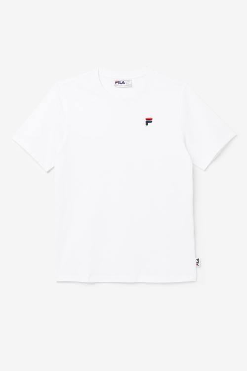 White Men\'s Fila Derion Tee T Shirts | Fila297OV