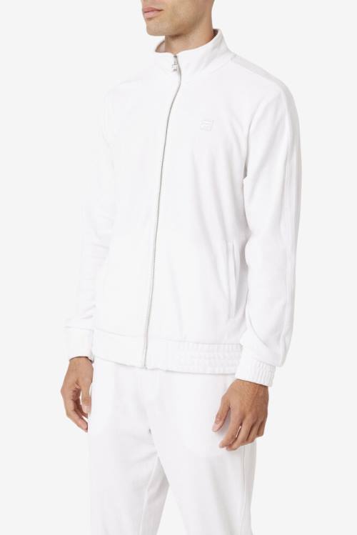 White Men's Fila Deverall Velour Jackets | Fila154PO