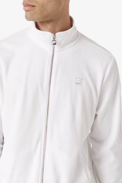 White Men's Fila Deverall Velour Jackets | Fila154PO