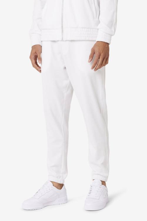 White Men's Fila Deverall Velour Pants | Fila608MU