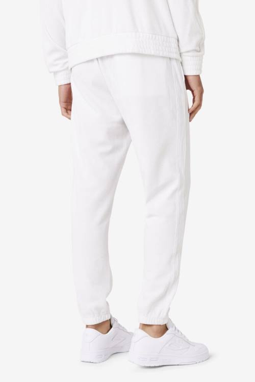 White Men's Fila Deverall Velour Pants | Fila608MU