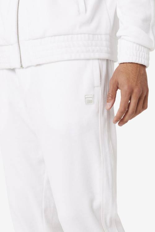 White Men's Fila Deverall Velour Pants | Fila608MU