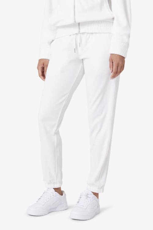 White Men's Fila Deverall Velour Pants | Fila608MU