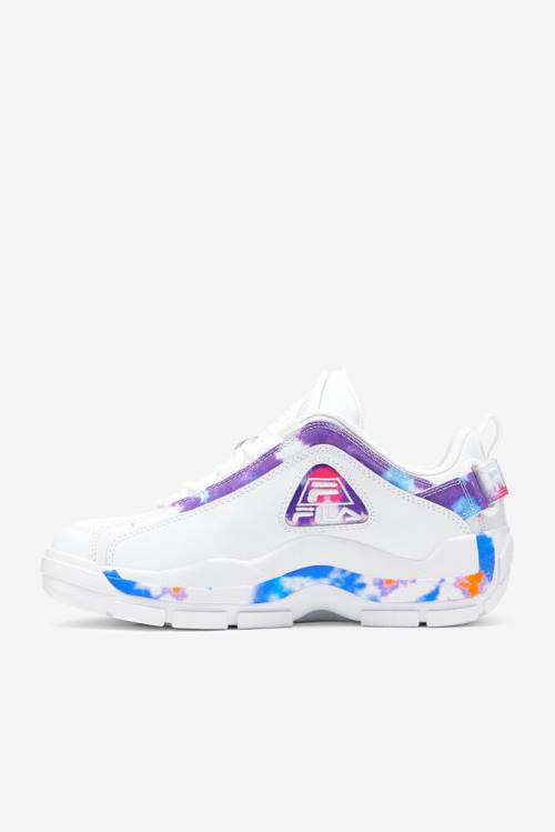 White Men's Fila Grant Hill 2 Tie Dye Low Sneakers | Fila472KI