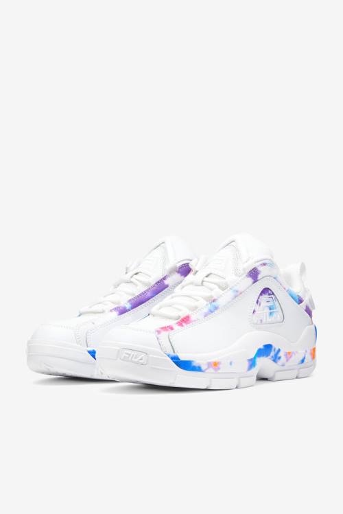 White Men's Fila Grant Hill 2 Tie Dye Low Sneakers | Fila472KI