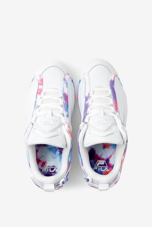 White Men's Fila Grant Hill 2 Tie Dye Low Sneakers | Fila472KI