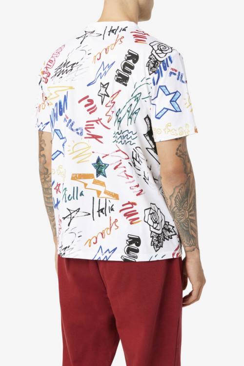 White Men's Fila Hiransh Tee T Shirts | Fila923XU