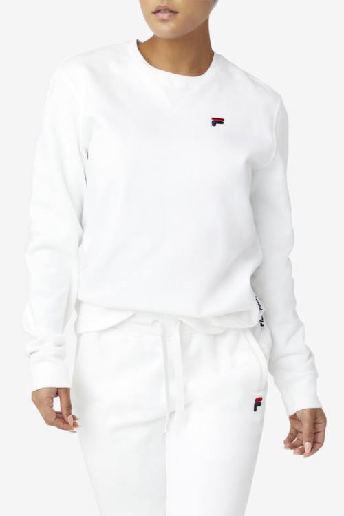 White Men's Fila Kieve Sweatshirts | Fila917LR