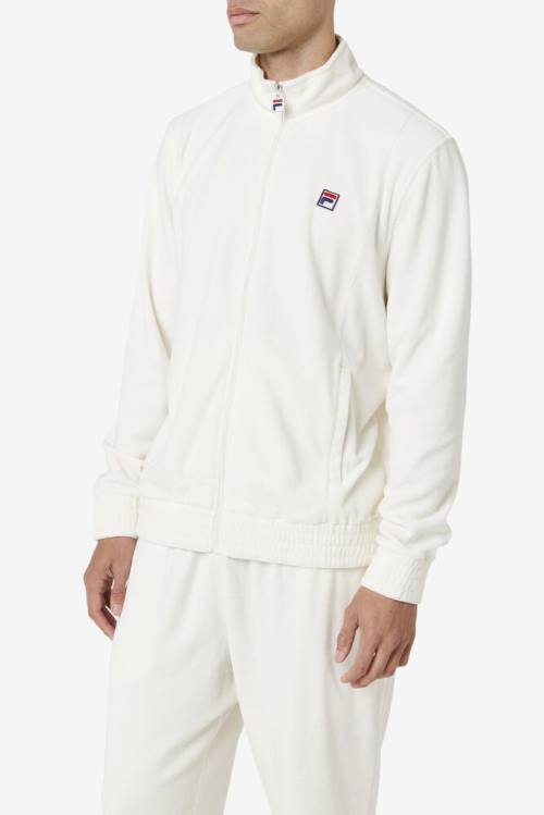 White Men's Fila O-fit Velour Jackets | Fila309AN