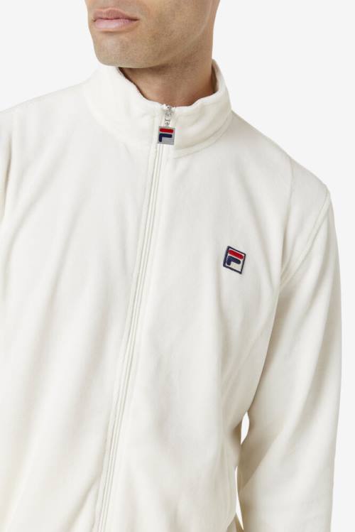 White Men's Fila O-fit Velour Jackets | Fila309AN