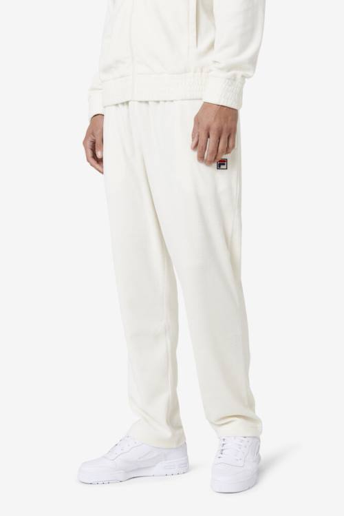 White Men's Fila O-fit Velour Pants | Fila627JM