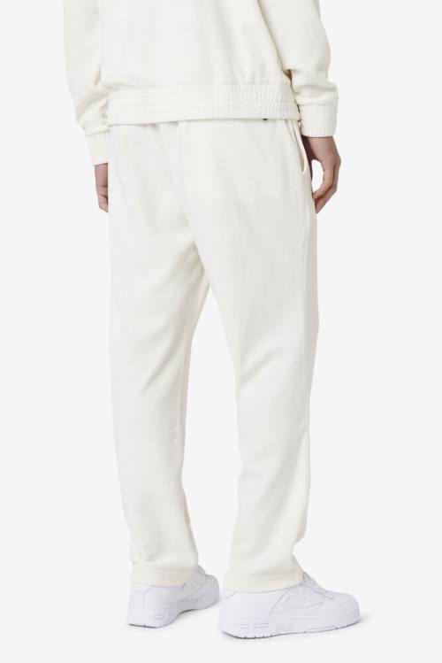 White Men's Fila O-fit Velour Pants | Fila627JM