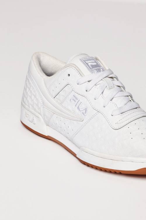 White Men's Fila Original Fitness Small Logos Sneakers | Fila691TF