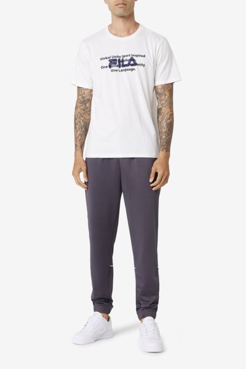 White Men's Fila Pepacton Tee T Shirts | Fila573RP