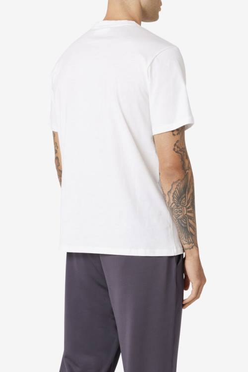 White Men's Fila Pepacton Tee T Shirts | Fila573RP