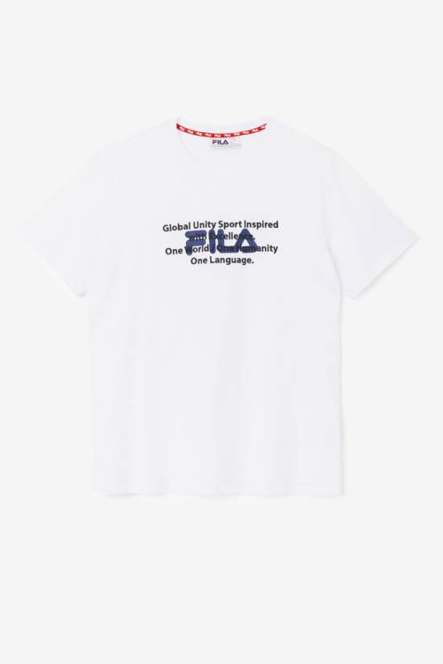 White Men\'s Fila Pepacton Tee T Shirts | Fila573RP