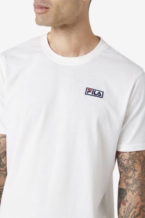 White Men's Fila Skylar Tee T Shirts | Fila249TK