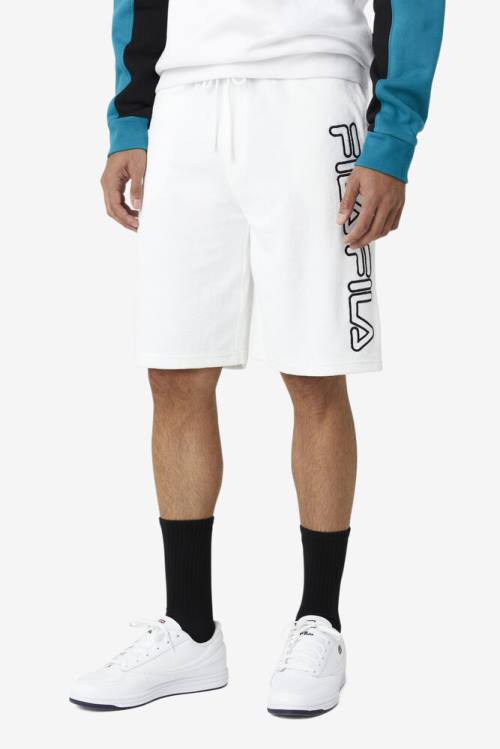 White Men's Fila Theo Shorts | Fila072ZG