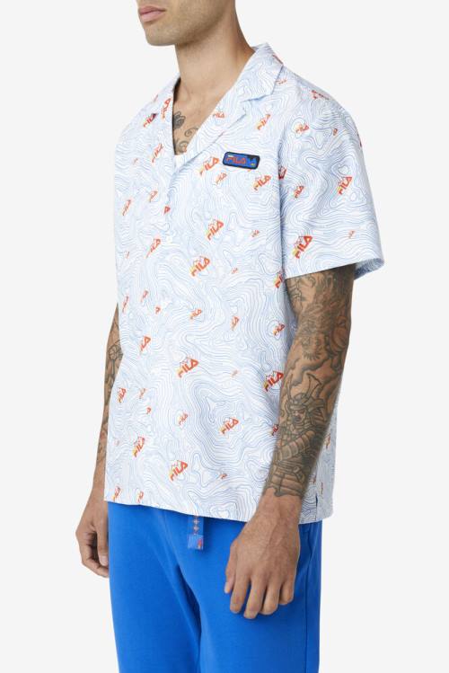 White Men's Fila Topo Caban Shirts | Fila621EY