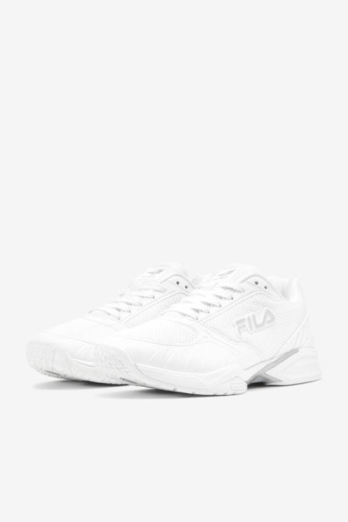 White / Metal Silver Men's Fila Volley Zone Sneakers | Fila941DS