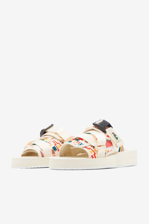 White / Multicolor Men's Fila Sol-slide V2 Slides | Fila395MP