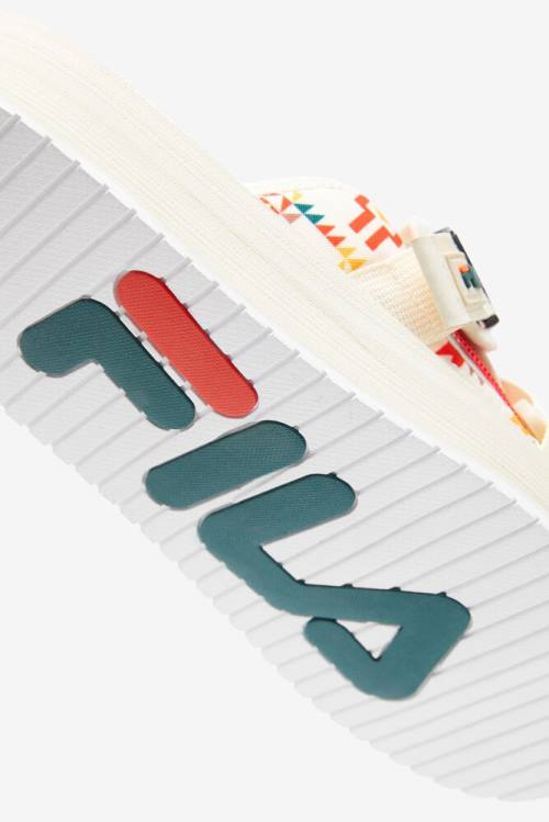 White / Multicolor Men's Fila Sol-slide V2 Slides | Fila395MP