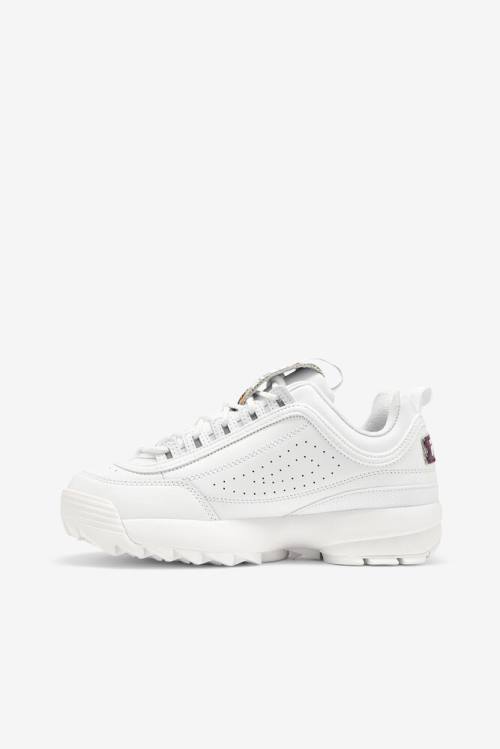 White / Multicolor Women's Fila Disruptor 2 Snake Sneakers | Fila170UG