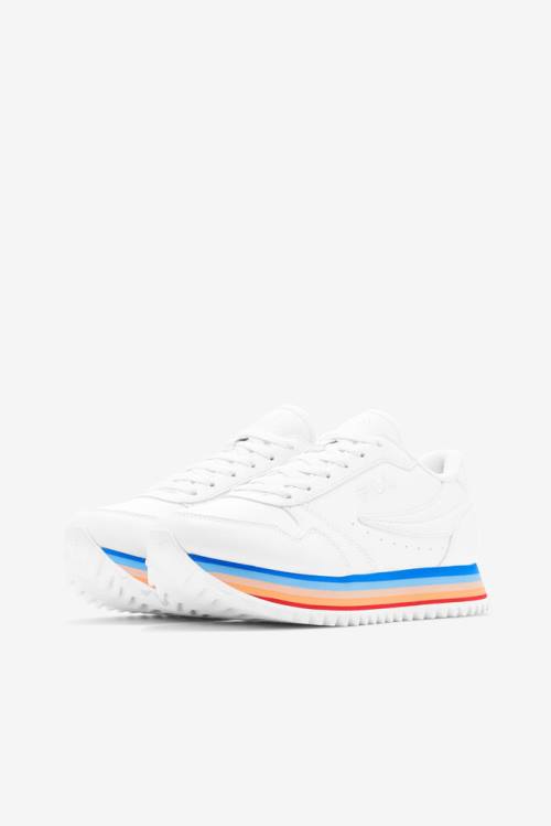 White / Multicolor Women's Fila Orbit Stripe Sneakers | Fila312YB