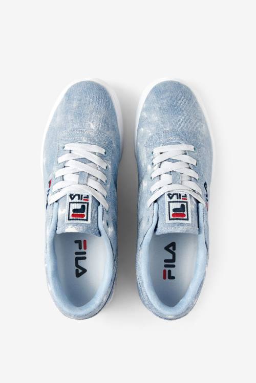 White / Navy / Blue Men's Fila Original Fitness Denim Sneakers | Fila472CP