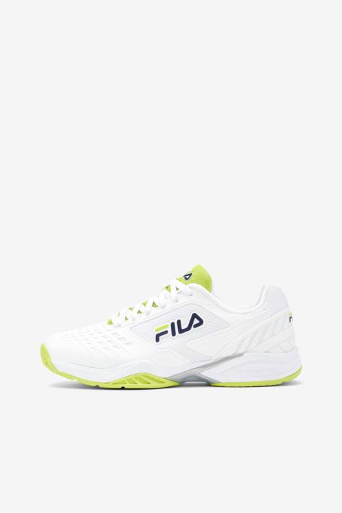 White / Navy / Light Green Women's Fila Axilus 2 Energized Tennis Shoes | Fila853FC