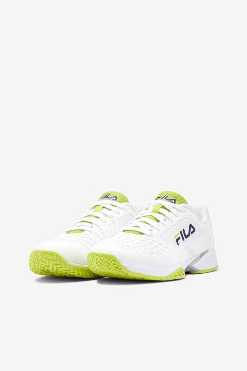 White / Navy / Light Green Women's Fila Axilus 2 Energized Tennis Shoes | Fila853FC