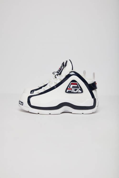 White / Navy / Red Men's Fila 96 Basketball Shoes | Fila679BY