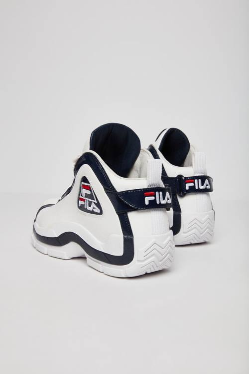 White / Navy / Red Men's Fila 96 Basketball Shoes | Fila679BY