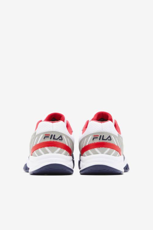 White / Navy / Red Men's Fila Axilus 2 Energized Tennis Shoes | Fila746BX