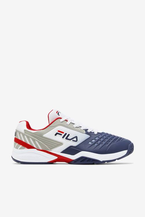 White / Navy / Red Men\'s Fila Axilus 2 Energized Tennis Shoes | Fila746BX